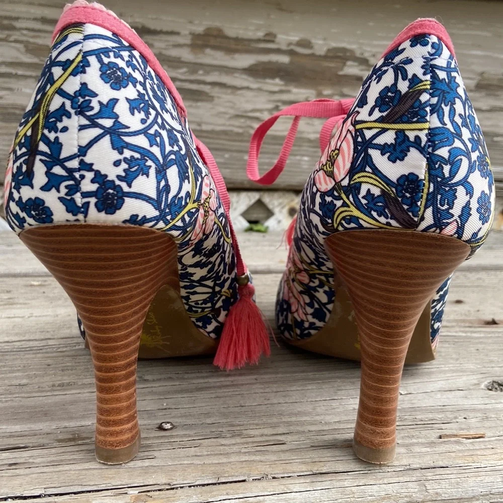 Ruby Shoo Willow ModCloth Floral Tassel Tie Heel Shoes Women’s Size 9 - Picture 3 of 12